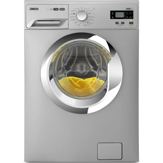 Zanussi Front Loading Automatic Washing Machine, 8 KG, Silver - ZWF81240SX