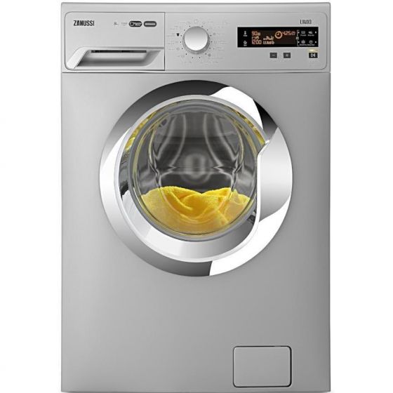 Zanussi Front Loading Digital Washing Machine, 7 KG, Silver - ZWF7040SX