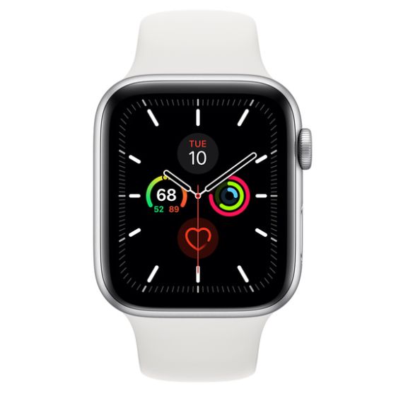 Apple Watch Series 5 Smart Watch, 44mm - Silver and White
