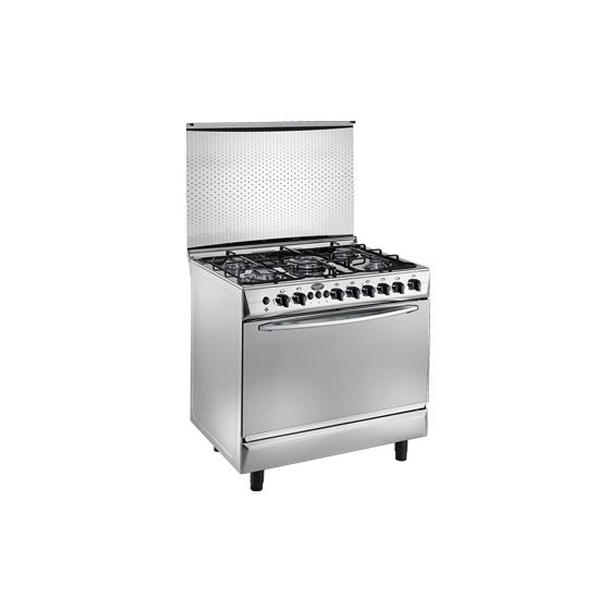 Universal Grand Rosa Freestanding Gas Cooker, 5 Burners, Stainless Steel, 90 cm