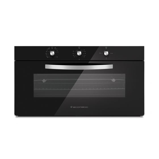  Ecomatic Crystal Turbofan Built-In Gas Oven With Grill, 105 Liters, Black- G9104GT