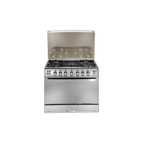 Universal Elegant Freestanding Cooker, 5 Burners, Stainless Steel, 90 cm - 9605Y