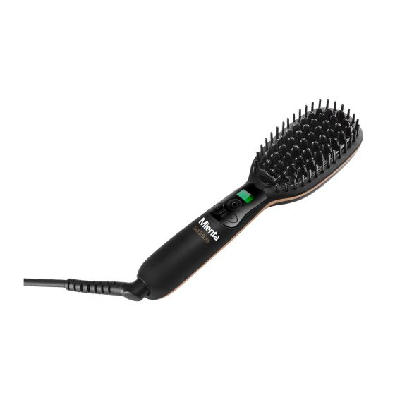 Mienta Gold Bliss Hair Straightening Brush, Black - SB43206A 