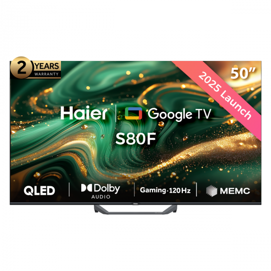 Haier TV 50 Inch 4K UHD Smart QLED with Built in Receiver - H50S80F