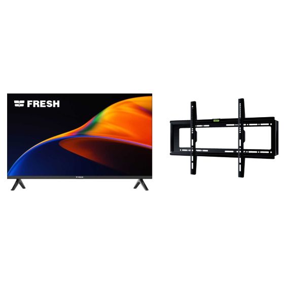 Fresh 43 Inch FHD Smart LED TV with Built in Receiver - 43LF424RD with ETI Wall Mount for 26 to 55 Inch TV, Black - TX40 