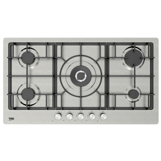 Beko Built-In Gas Hob, 5 Burners,  Silver - HIMW 95226 SXEL