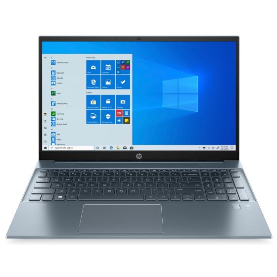 HP Pavilion 15-eg0049ne Laptop, Intel Core i7-1165G7, 15.6 Inch, 1TB SSD, 16GB RAM, NVIDIA GeForce M450 2GB, Windows 10 Home - Fog Blue