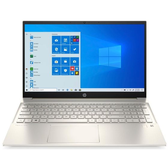 HP Pavilion 15-eg0053ne Laptop, Intel Core i5-1135G7, 15.6 Inch, 1TB SSD, 8GB RAM, NVIDIA GeForce MX350 2GB, Windows 10 Home - Warm Gold