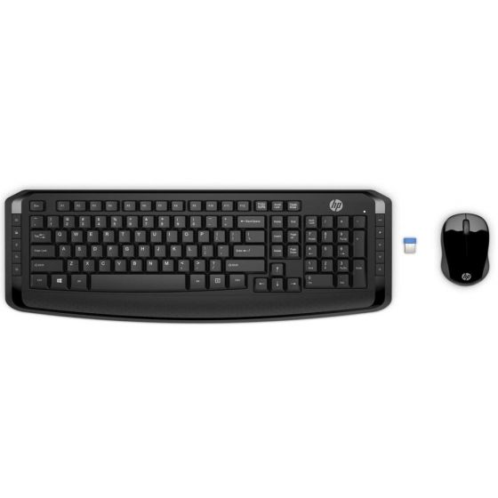 HP 300 Wireless Keyboard and Mouse, Black - 3ML04AA