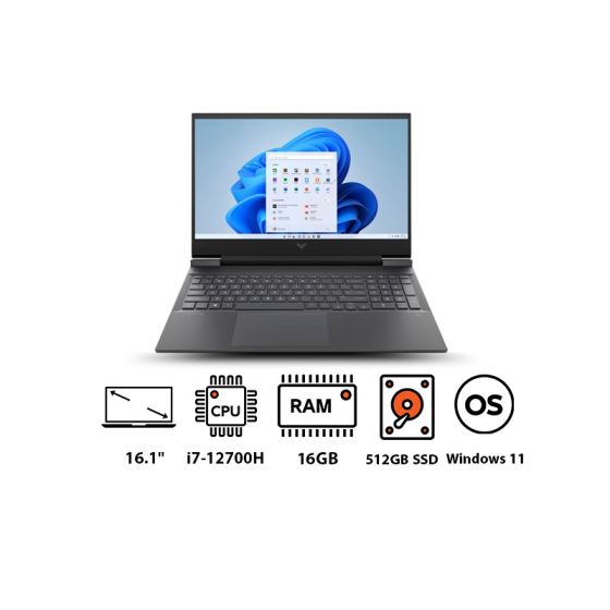 لاب توب اتش بي فيكتوس 16-D1026NE، شاشة 16.1 بوصة، انتل كور i7-12700H، سعة 512 جيجا SSD، رام 16 جيجا، كارت شاشة انفيديا جي فورس RTX 3060 سعة 6 جيجا، ويندوز 11 - فضي