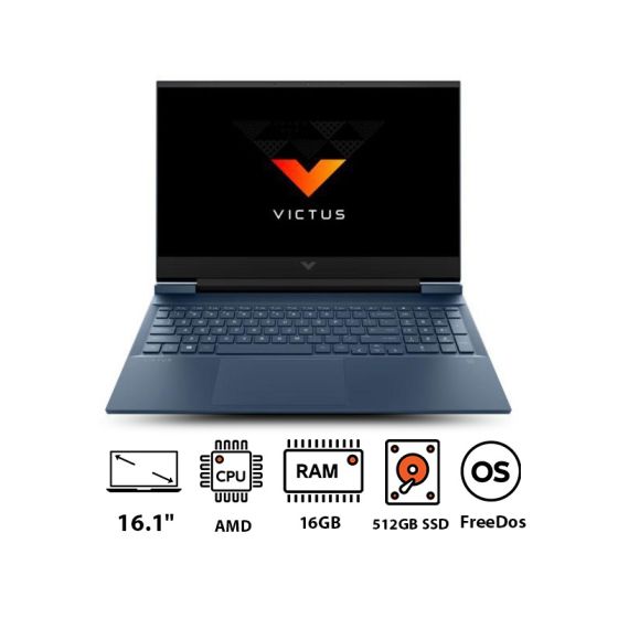 لاب توب اتش بي فيكتوس 16-E1012NE، ايه ام دي R7-6800H، شاشة 16.1 بوصة FHD بمعدل تحديث 144 هرتز، هارد 512 جيجا SSD، رام 16 جيجا، كارت شاشة انفيديا RTX 3050 سعة 4 جيجا، فري دوس - ازرق