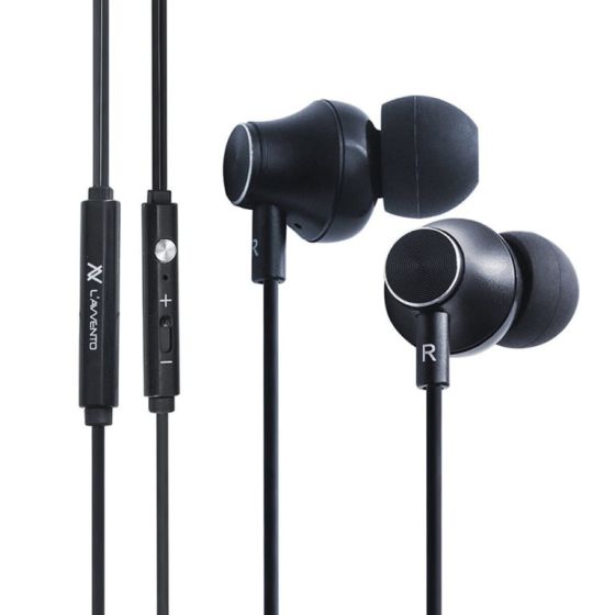L'avvento Metal In-ear Wired Earphones with Microphone, Black - HP08B