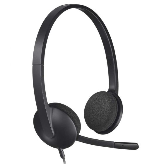 Logitech On-Ear Wired Headphone, Black - EMEA H340 