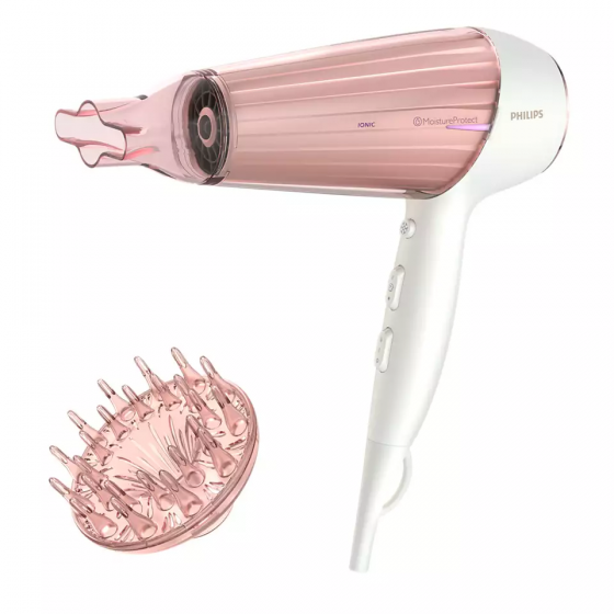 Philips DryCare Prestige Hair dryer, 2300 Watt, White and Rose Gold - HP8281-00