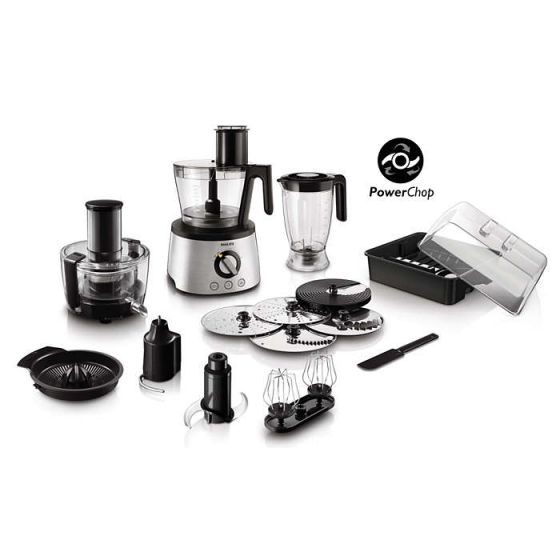 Philips Avance Collection Food Processor Compact 4 In 1, 1300 Watt, Stainless Steel - HR7778/00