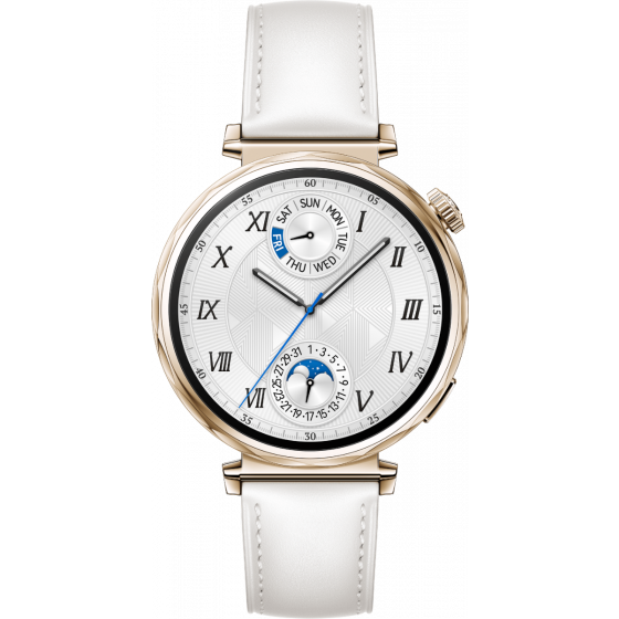 Huawei GT 5 Smart Watch, 41mm, Gold Case and White Strap - JANA-B19L