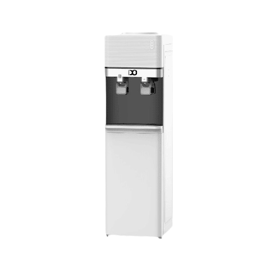 IDO Hot and Cold Water Dispenser with Cabinet, 2 Taps, White and Black - WD100NC-WH
