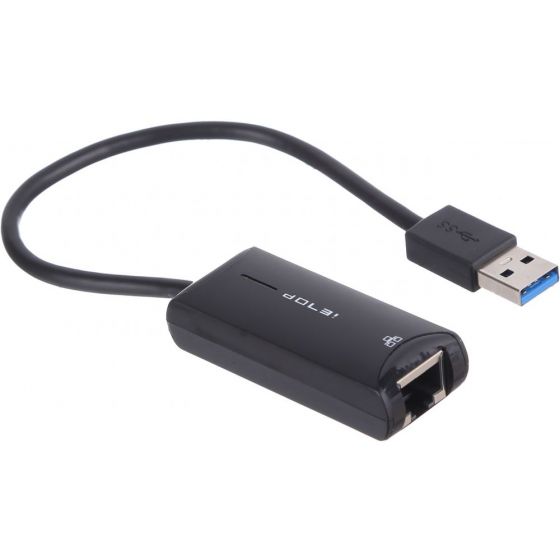 IeTop USB-A to USB-C Adapter and Ethernet to USB-A Adapter, 20 Centimeters, Black - Kx2158