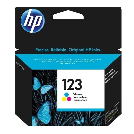 HP 123 Ink Cartridge, Tri-Color- F6V16AE