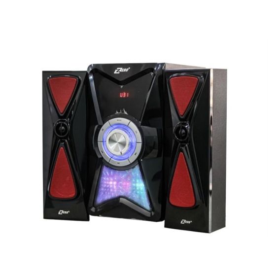 مكبر صوت ستيريو لاسلكي 2.1 زيرو مع ريموت كنترول، اسود واحمر - ZR-6450 