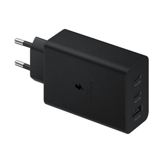 محول طاقة سامسونج، 65 وات، 3 منافذ، اسود - EP-T6530NBEGWW