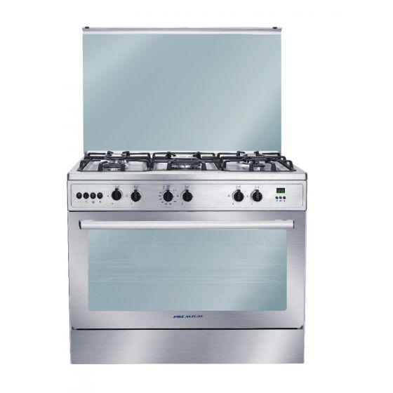 بوتجاز غاز بريميوم، 5 شعلة، فضي - PRM6090SS-P2C-5·11-IDSF-EU-AF
