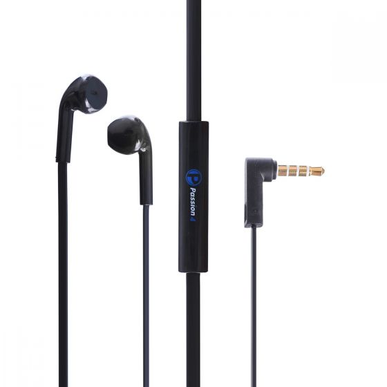 Passion4 In-Ear Wired Earphones with Microphone, Black - PLG088