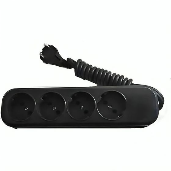 Zero Power Strip, 4 Dual Ports, 2000 Watt, Black - zr-10