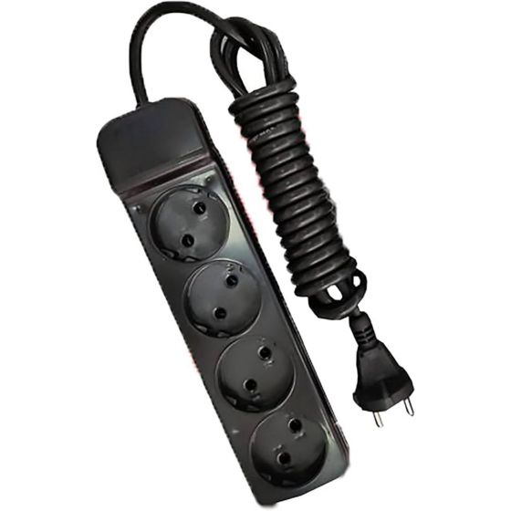 Zero Power Strip, 4 Dual Ports, 2000 Watt, Black
