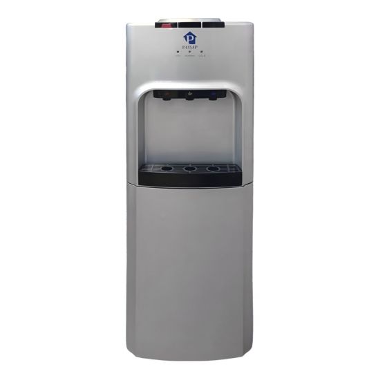 Passap Hot, Cold, and Normal Water Dispenser with Cabinet, 3 Taps, Silver - Hd-1826