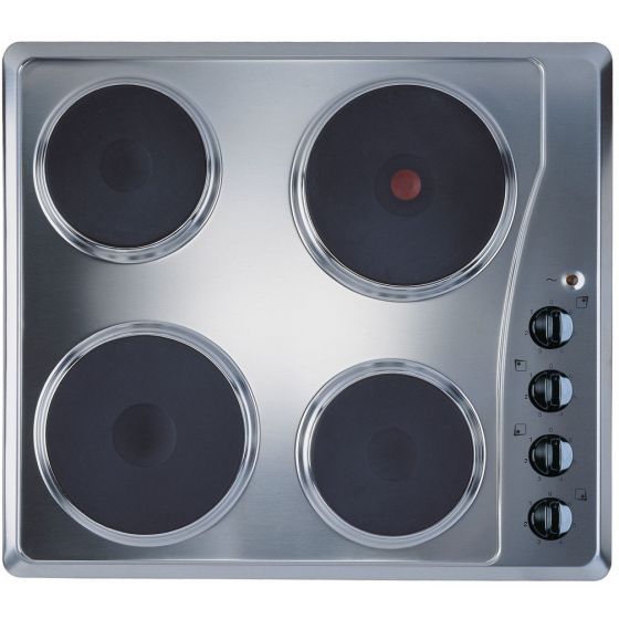 Indesit Built-in Electric Hob, 4 Burners, Silver - TI 60 X