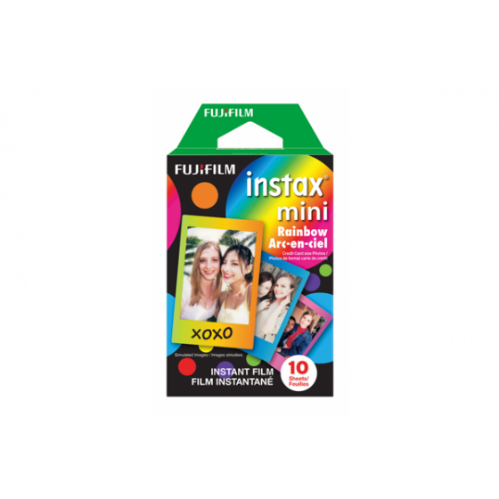 Fujifilm Instax Film Mini Rainbow Single, Pack of 10 For Instax Mini Cameras