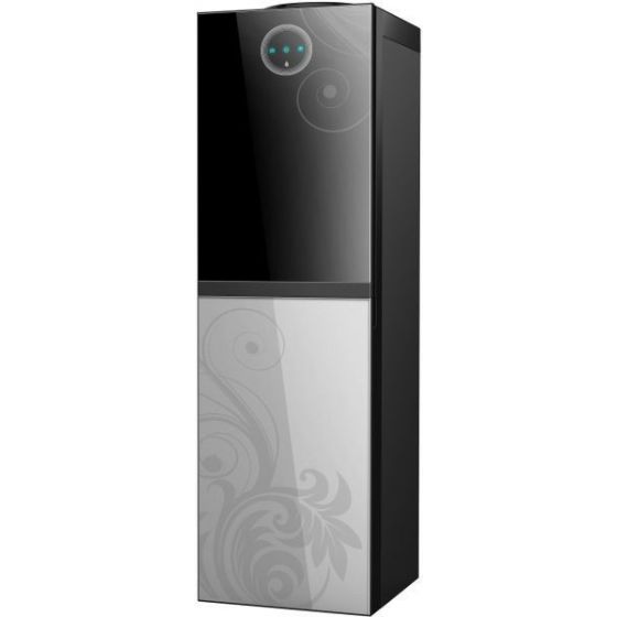 Bergen Hot, Cold and Normal Water Dispenser with Refrigerator, 3 Taps, Black and Silver- BYB538