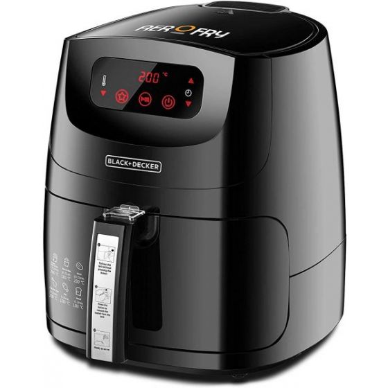 Black + Decker Aerofry Air Fryer, 1500 Watt, 5 Liters, Black - AF600