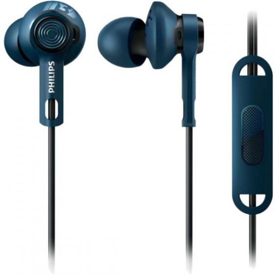 Philips Actionfit In Ear Earphone with Microphone, Blue - SHQ2405BL