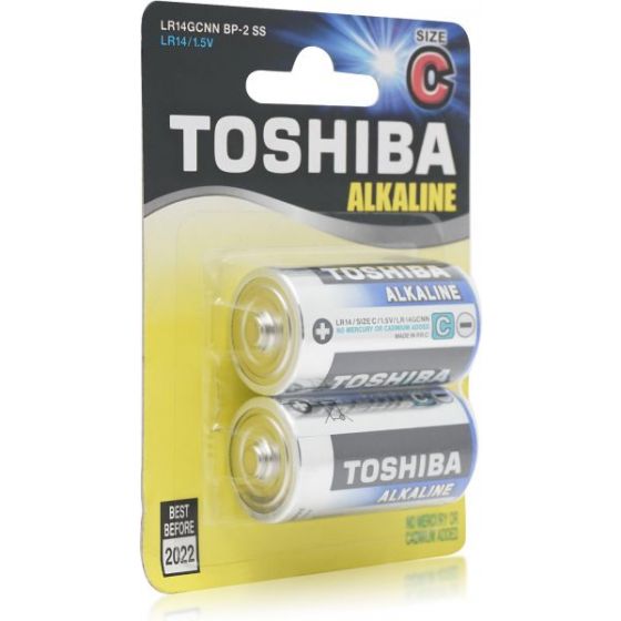 Toshiba Set Of 2 Blue Line Alkaline Batteries- LR14GCNN