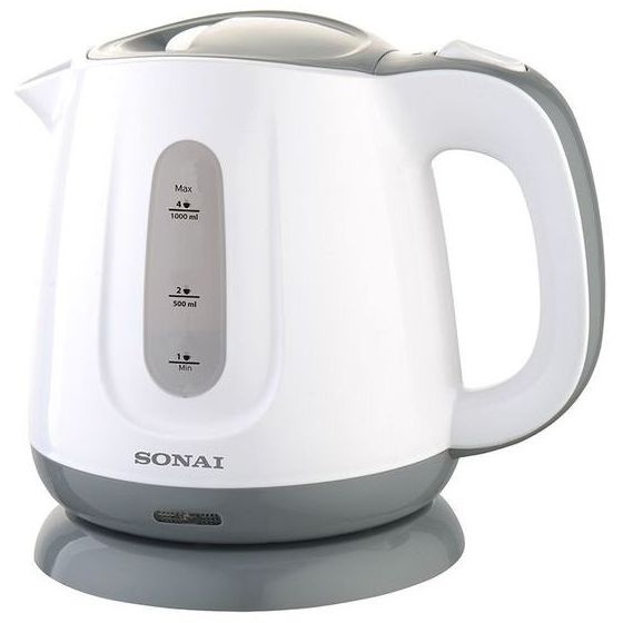 Sonai Electric Kettle, 1 Litre, 1100 Watt, White- SH-2000