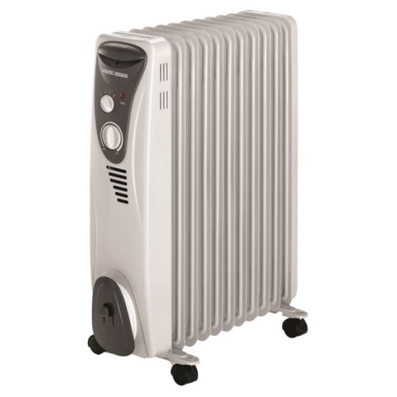 Black & Decker Oil Heater, 7 Fins, 1500 Watt, White - ORO7D