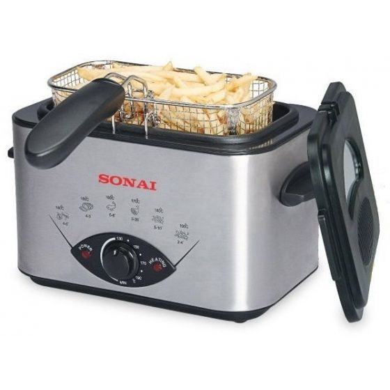 Sonai Electric Fryer, 1.2 Liter, 1200 Watt, Silver - SH-911