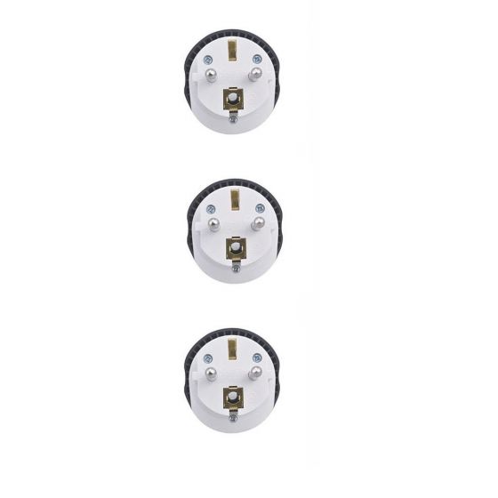 Electric Adapter, 3 Pieces, Black/White
