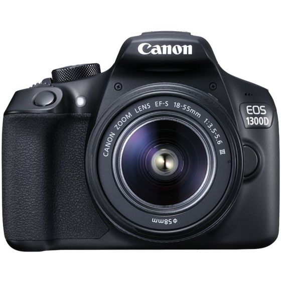 Canon EOS 1300D DSLR Camera, 18 MP, With 18 - 55 mm Lens Kit - Black