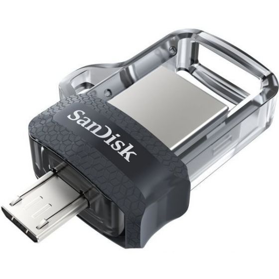 SanDisk OTG Ultra Dual Flash Drive M3.0, 16GB, USB 3.0, Black - SDDD3-16G-G46