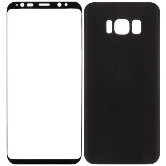 Gelatin Back and Front Screen Protector for Samsung Galaxy S8 - Transparent with Black Frame