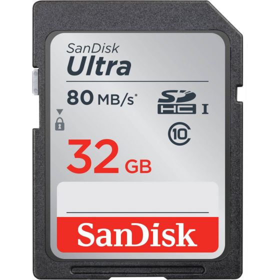 Sandisk Ultra, 32 GB Micro SDHC Card, 80MB/s-Class 10- SDSDUNC-032G-GN6IN