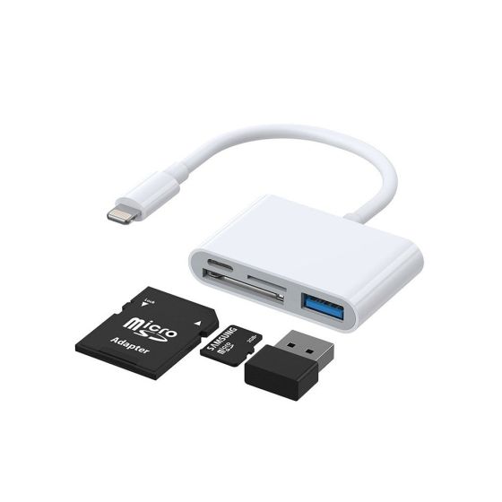 Joyroom 4 In 1 OTG Card Reader, White- S-H142
