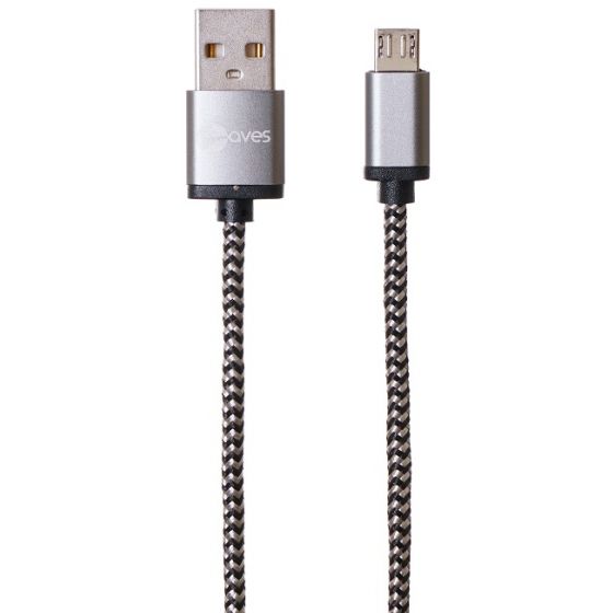 كابل مايكرو USB ويفز، 1.2 متر - رمادي