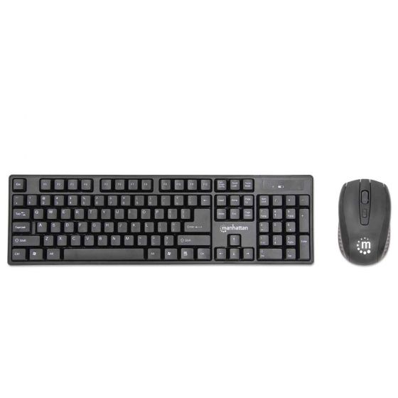 Manhattan Wireless Keyboard and Mouse Set, Black – 178990