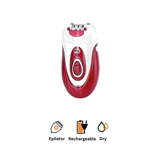 Kemei Recharable Epilator for women, Red - KM-1888