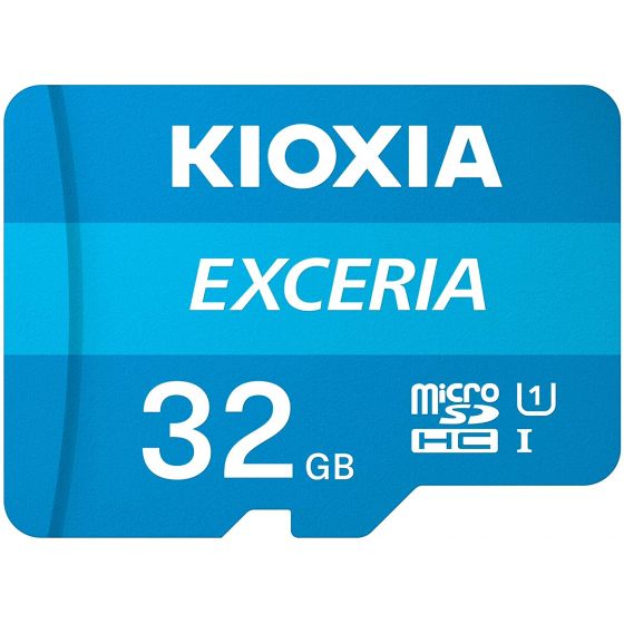 Kioxia Exceria Micro SD Memory Card, 32GB, Blue - LMEX1L032GG2