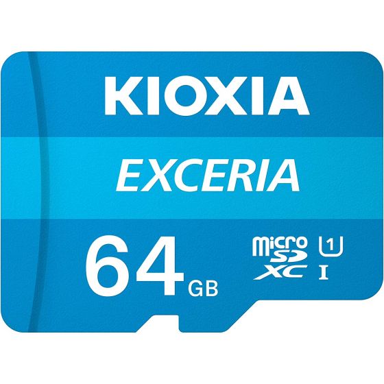 Kioxia Exceria Micro SD Memory Card, 64GB, Blue - LMEX1L064GG2